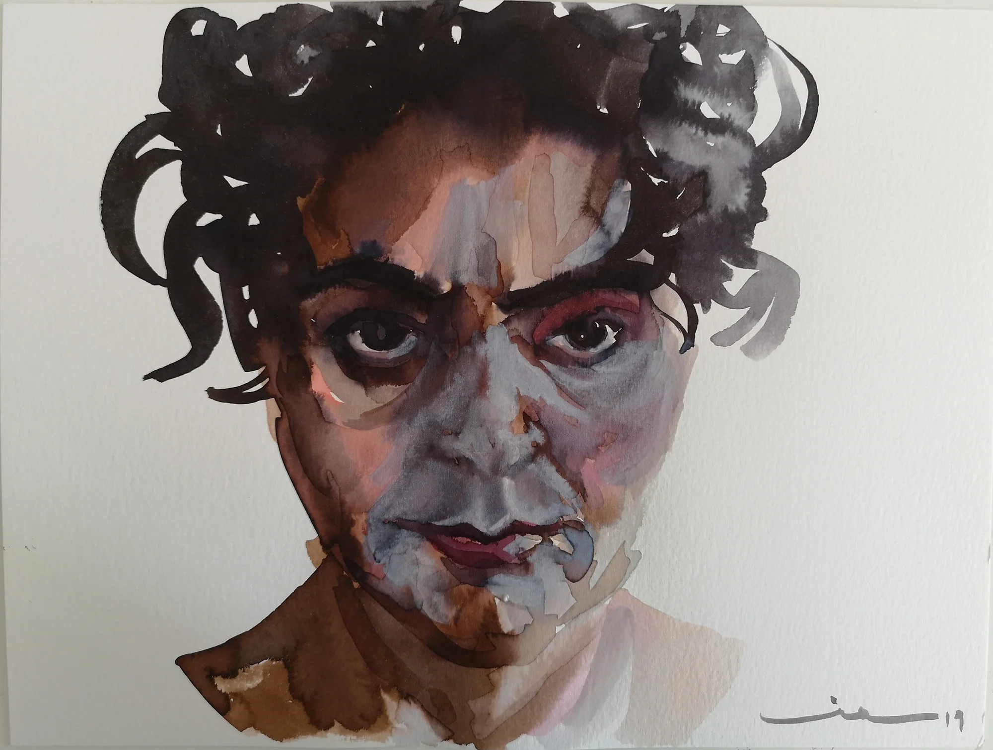 Me, Ugly #5, watercolor on paper, 42x29,7cm, 2018. Not for sale.