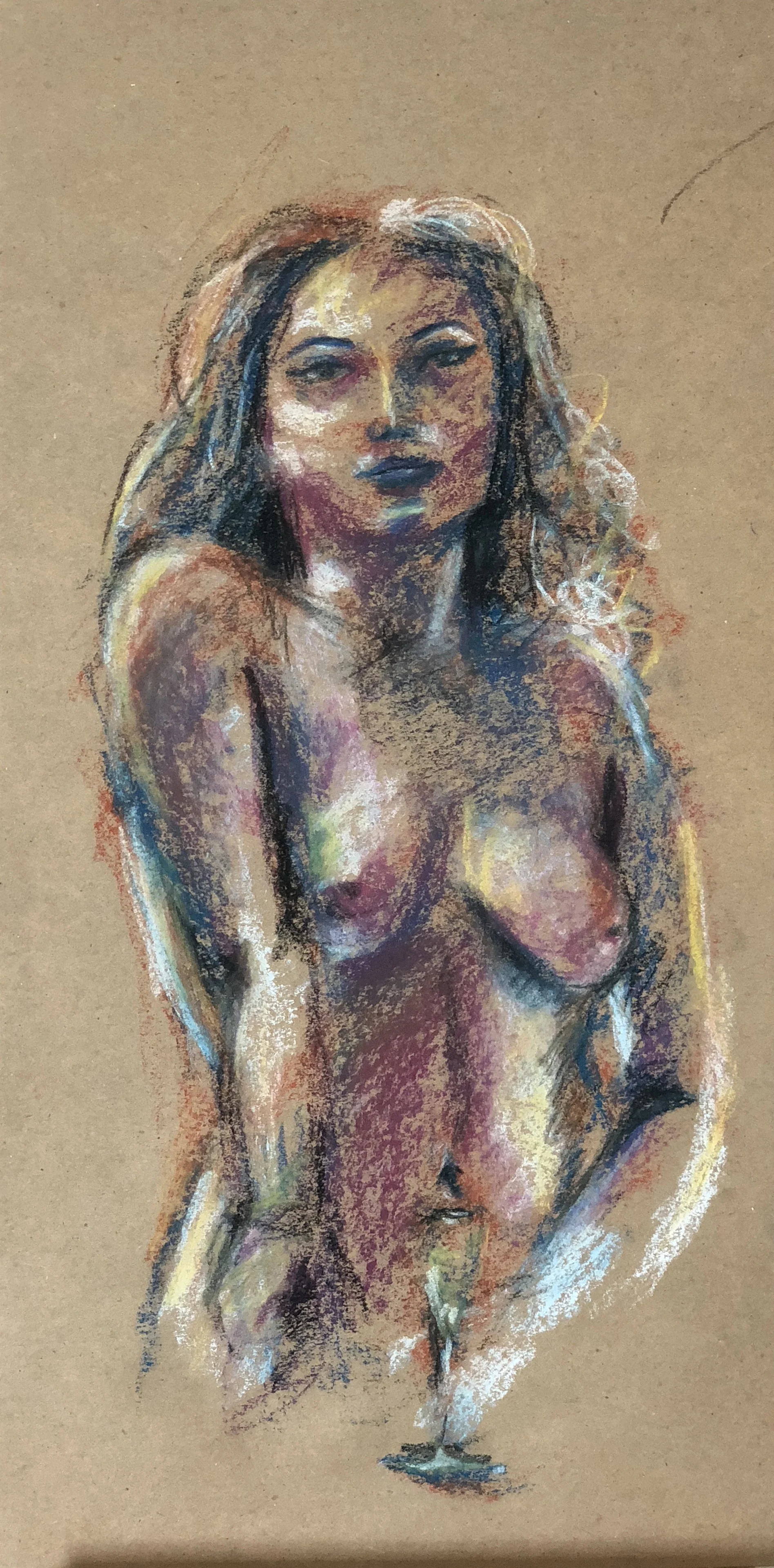 champagne brown recycled paper pastels 9x18 .JPG