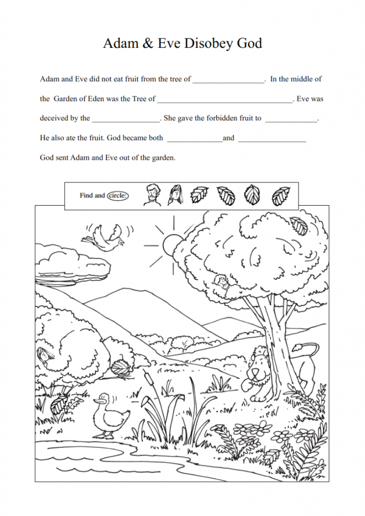 Aim to learn the basic facts about the fall of Adam and Eve — Children