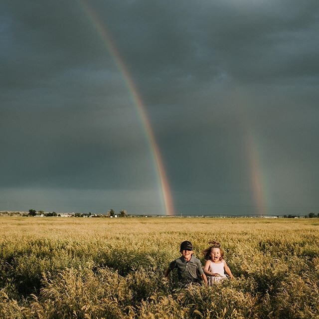 Emily and Sean are the salt of the earth kind of people.  I love their lifestyle, and how they raise their kids to work hard alongside them and to play even harder.  If anyone deserves a double rainbow at their portrait session, it would be them 🌈🌈