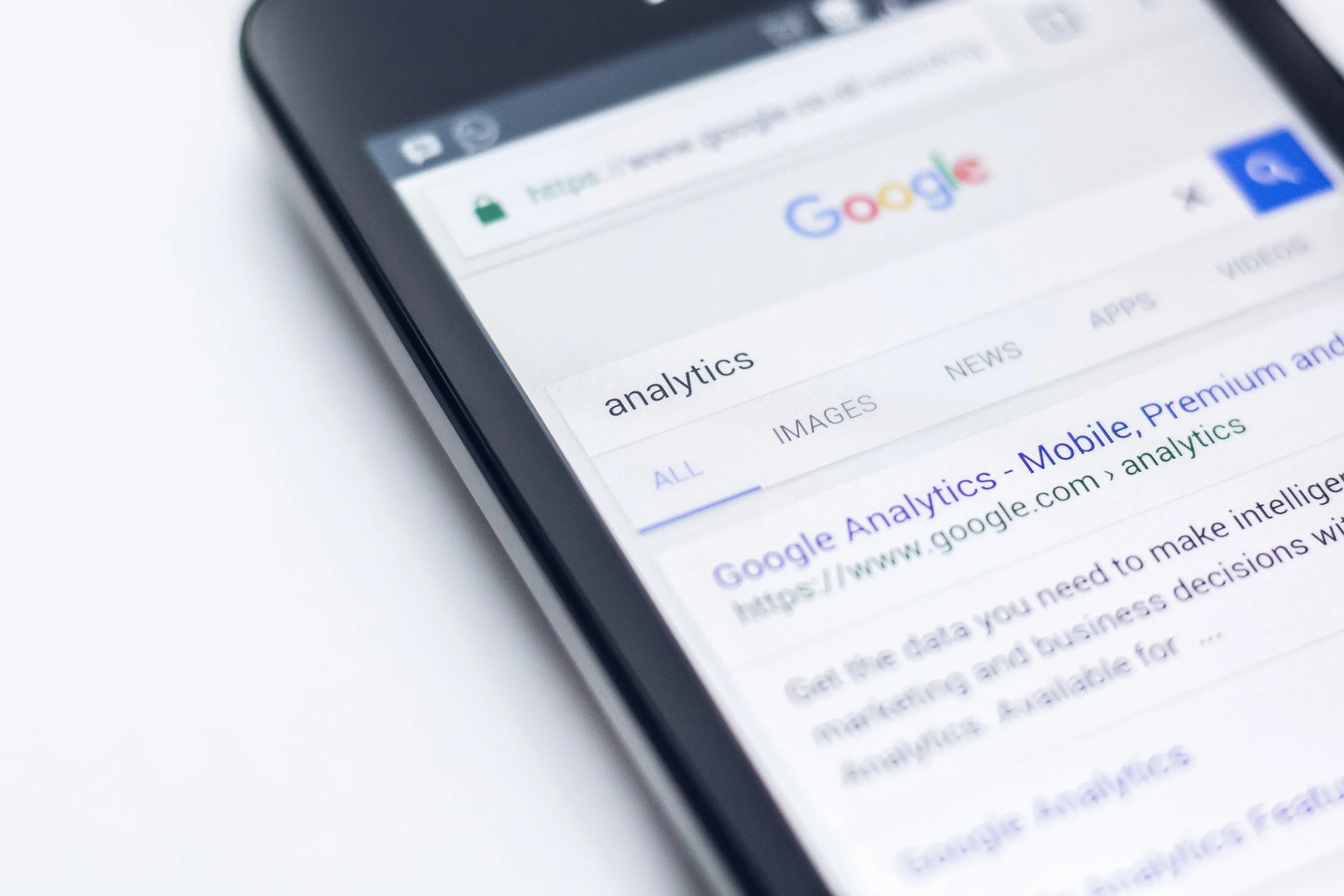 Phone showing Google screen