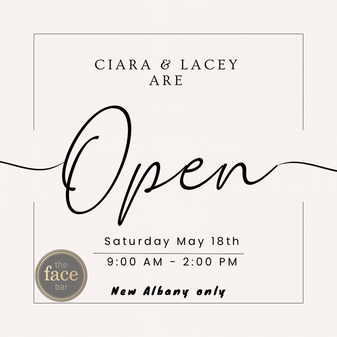 SATURDAY&rsquo;S ARE FOR THE GIRLS💋 

Ciara &amp; Lacey&rsquo;s schedule&rsquo;s are open on Saturdays now! Every other Saturday you can book for any of your cosmetic needs💉 

Canal Winchester- 614-321-2065
New Albany- 614-515-5727
Powell- 614-797-