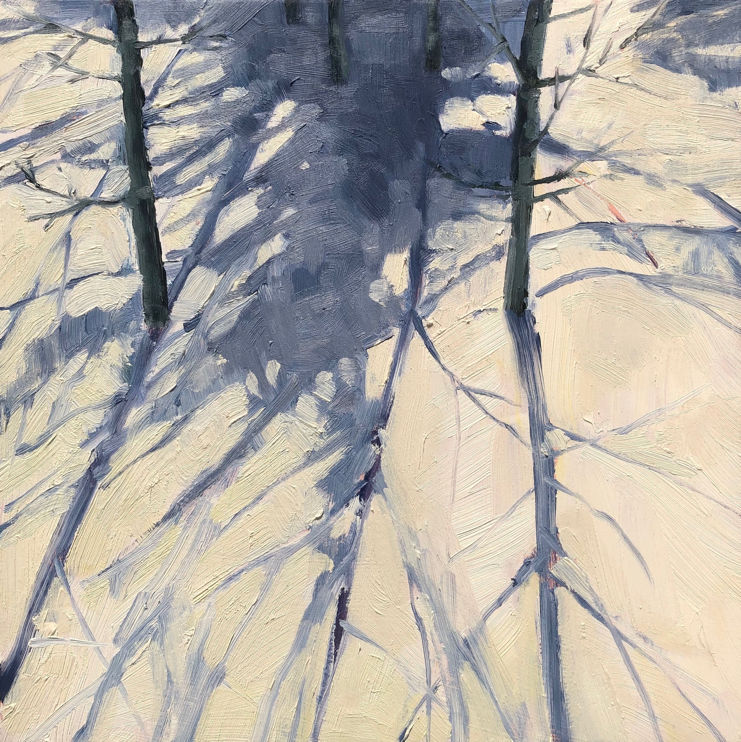  Winter Light. 10x10” oil on birch panel ©N Strasburg 