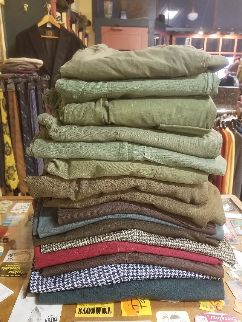 Restock of vintage pants from the 50's, 60's &amp; 70's! 🍁👖🍁
Happy Monday!

#vintagepants
#vintage50s
#vintage60s
#vintage70s
#rvavintage
#vintageflares
#vintagearmypants
#vintagecargopants
#vintagemilitarywear
#vintagemenswear
#mensvintageclothin
