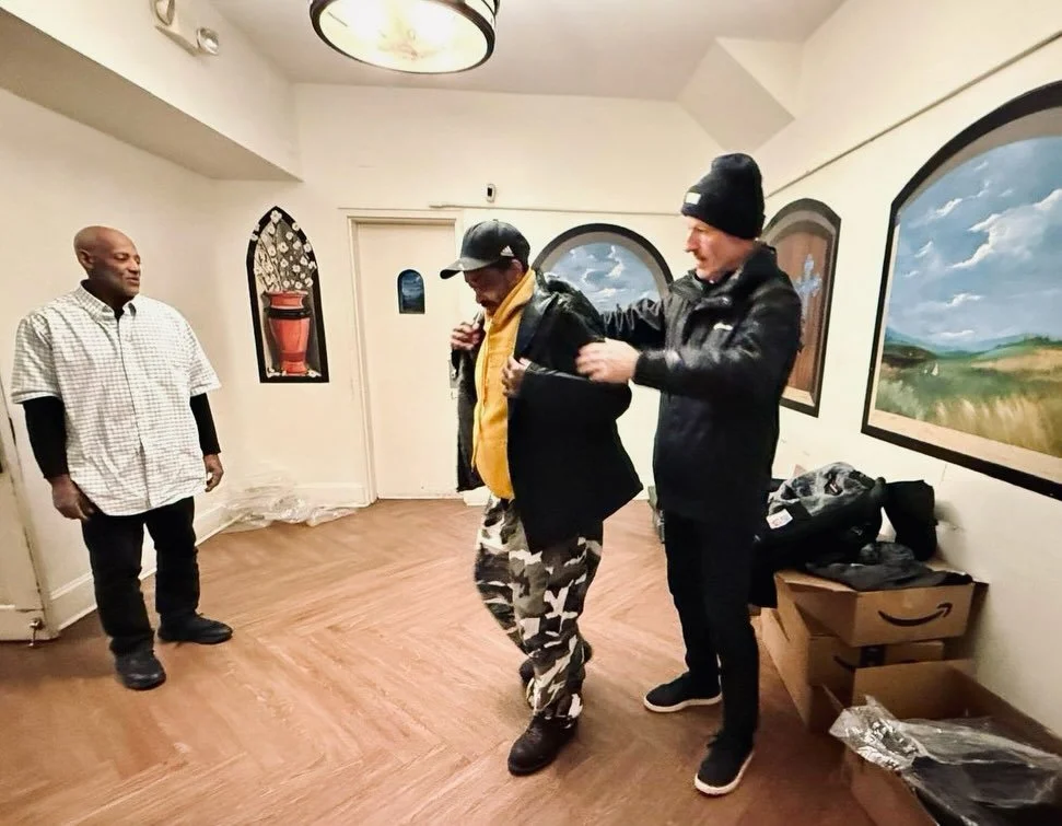 'Fit inspired by today's weather. 94 coats distributed, with more in storage ready for our newcomers. Your generous donations make The Great Coat Giveaway possible every year 🧥❄️🎅 https://bashorhomelessshelter.org/donate