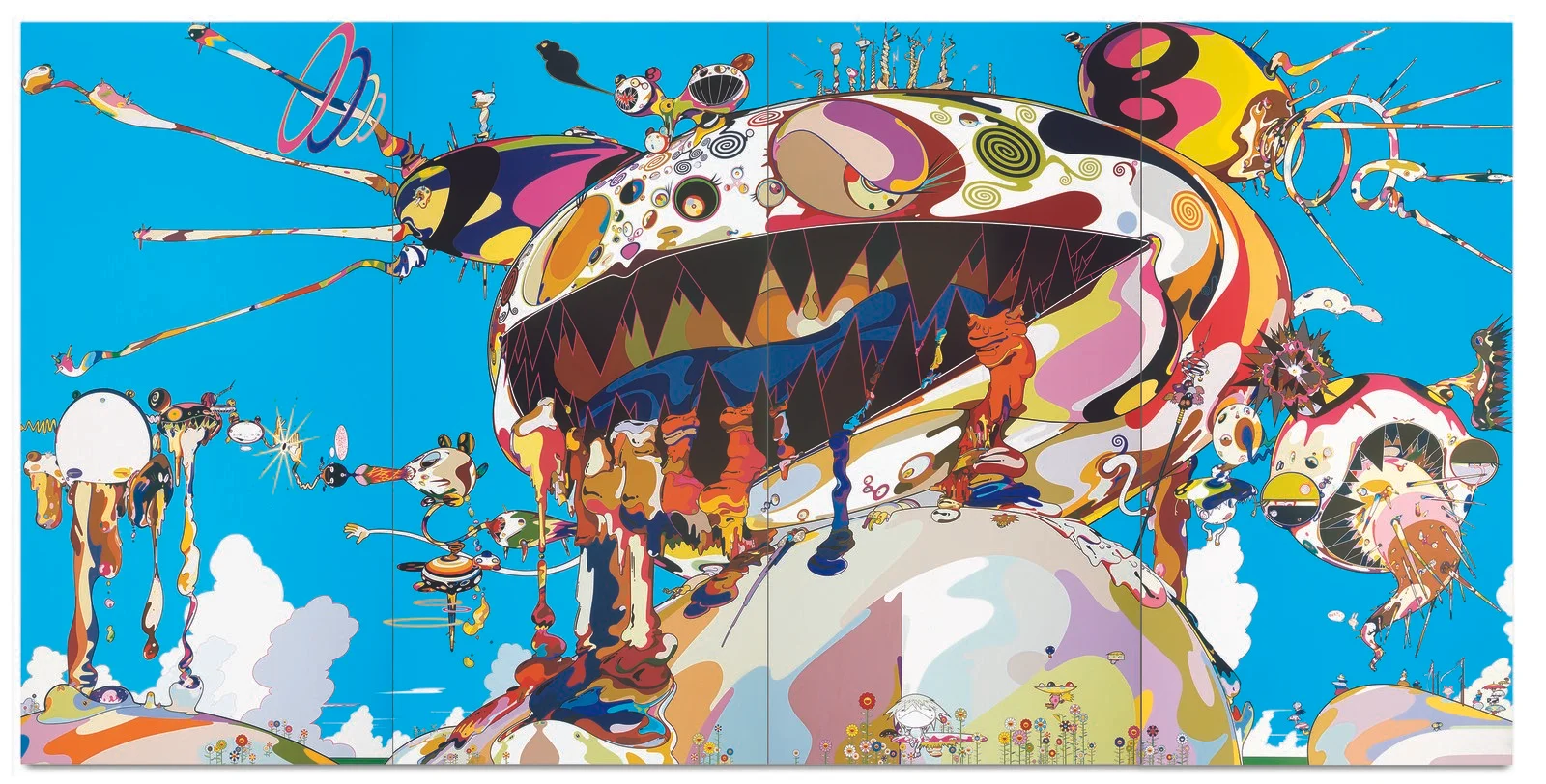 Takashi Murakami in the gallery