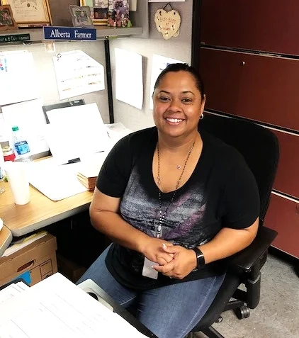 Alberta Farmer is a TFE employee in Carlsbad, NM. She is a mailroom clerk supporting the WIPP Records Services contract. 