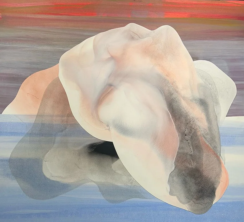 Collage by William Flynn:  Ice Melange, 2026, collage, paint on paper  26 x 28 inches