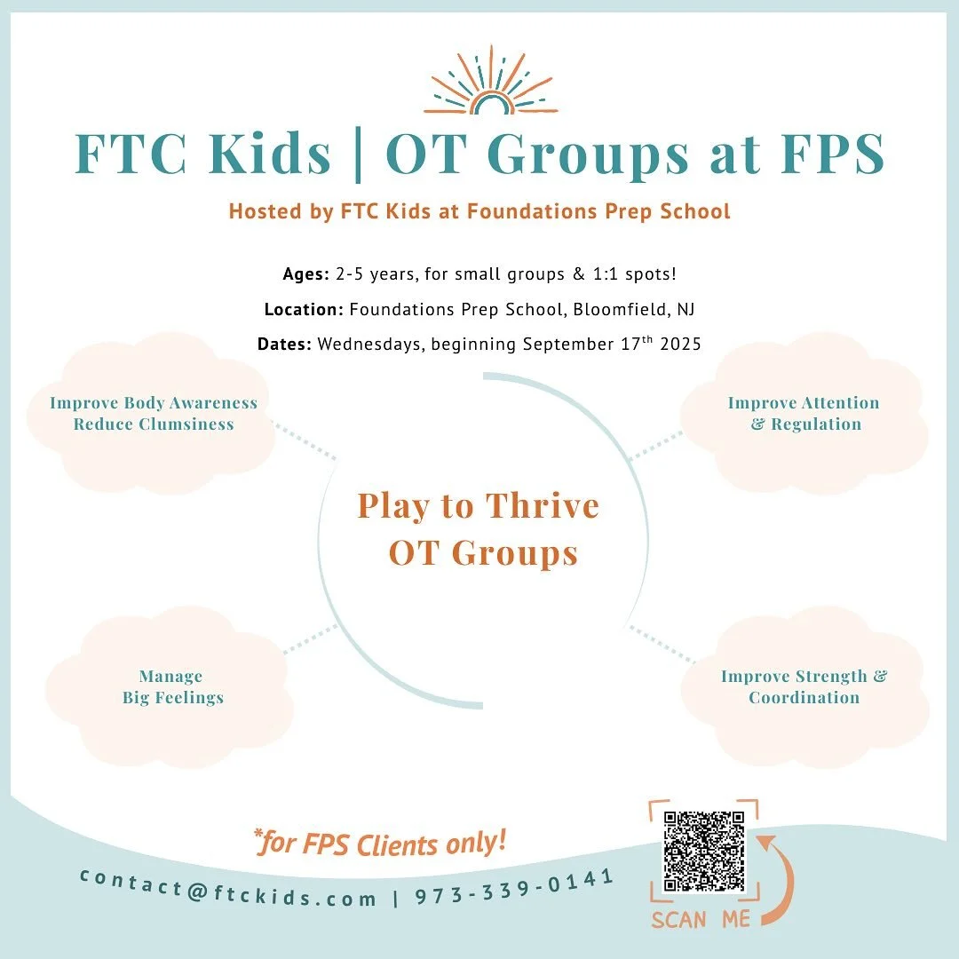 🤩 Calling all FPS Parents!!

Don&rsquo;t forget to sign up for the Ftc Kids Play to Thrive OT groups starting tomorrow, September 17th! 

➡️ Check your email for more information

🖇️ Link is in our bio - for FPS Parents only