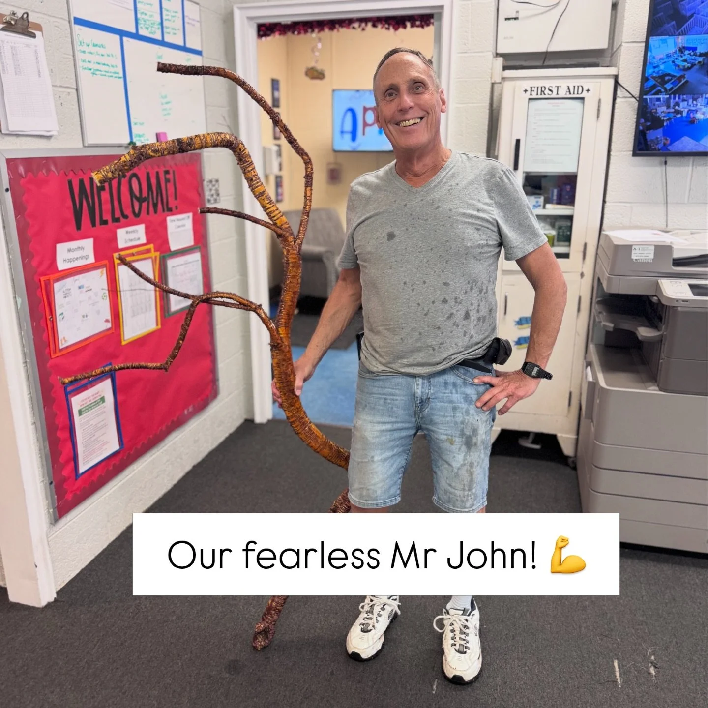 🛠️ Whether it&rsquo;s painting, drilling, fixing toilets or floors, our fearless fixit helper, Mr John, has never met an issue he can&rsquo;t overcome!

🪾This root was sticking up in our back playground today and Mr John went right to work on it. T