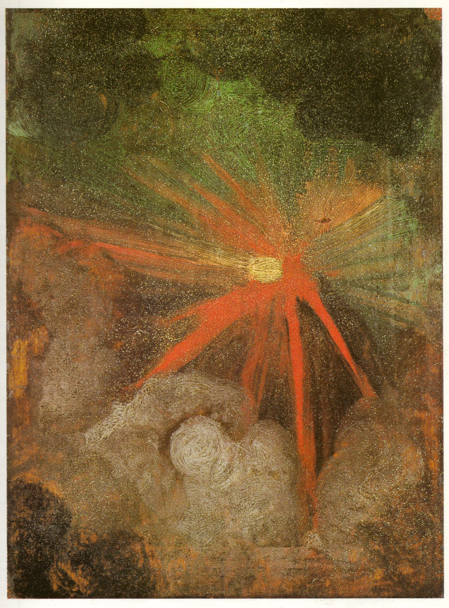 Albrecht Dürer.  Comet . Painted on the reverse of  St. Jerome in the Wilderness . Oil on panel. 9.1 x 6.7”. 1495-96.