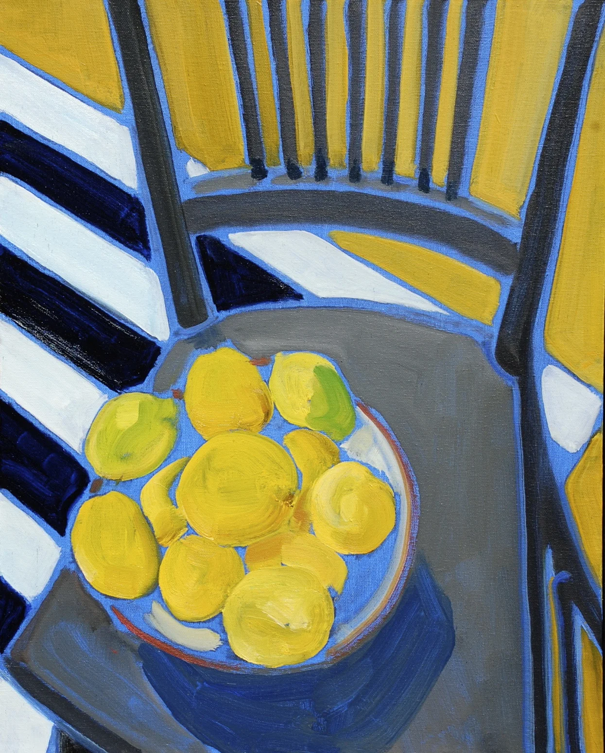 Lemons on Chairs / Oil on canvas / 16x20 /#216.2009