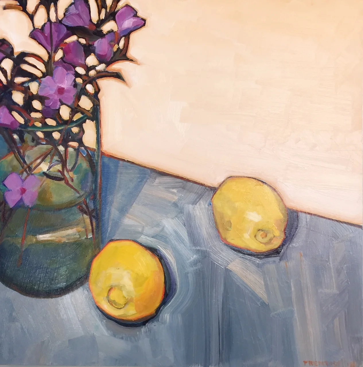 Lemons & Farewell to Spring / #459.2018 / oil on canvas / 18x18 / $700
