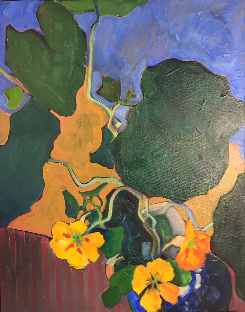 Nini's Nasturtiums / # 464.2010 / oil on canvas / 18x24 / $600