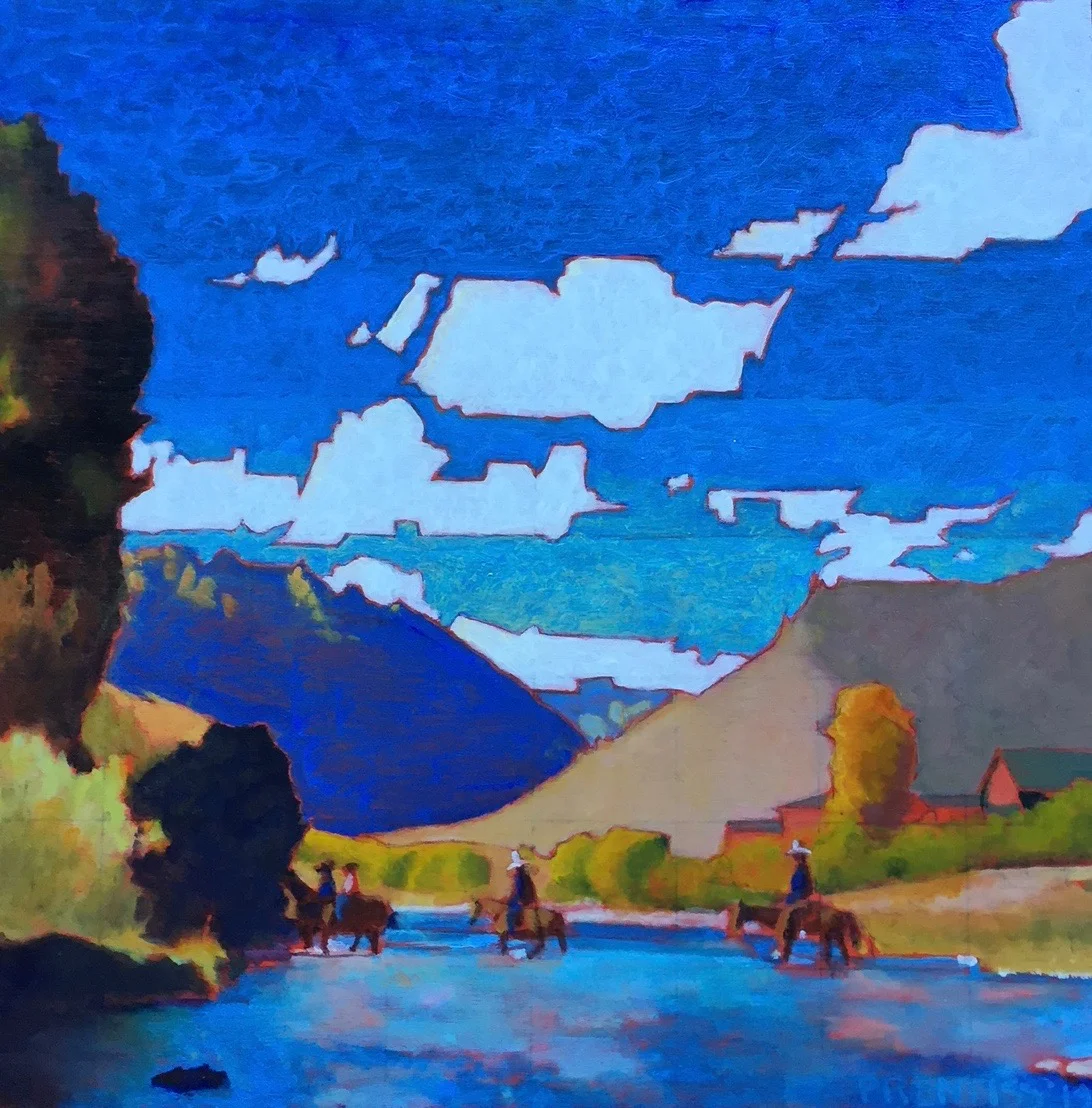 Wyoming Ranch / #471.2019 /oil on board/ 10 x 10 / $300