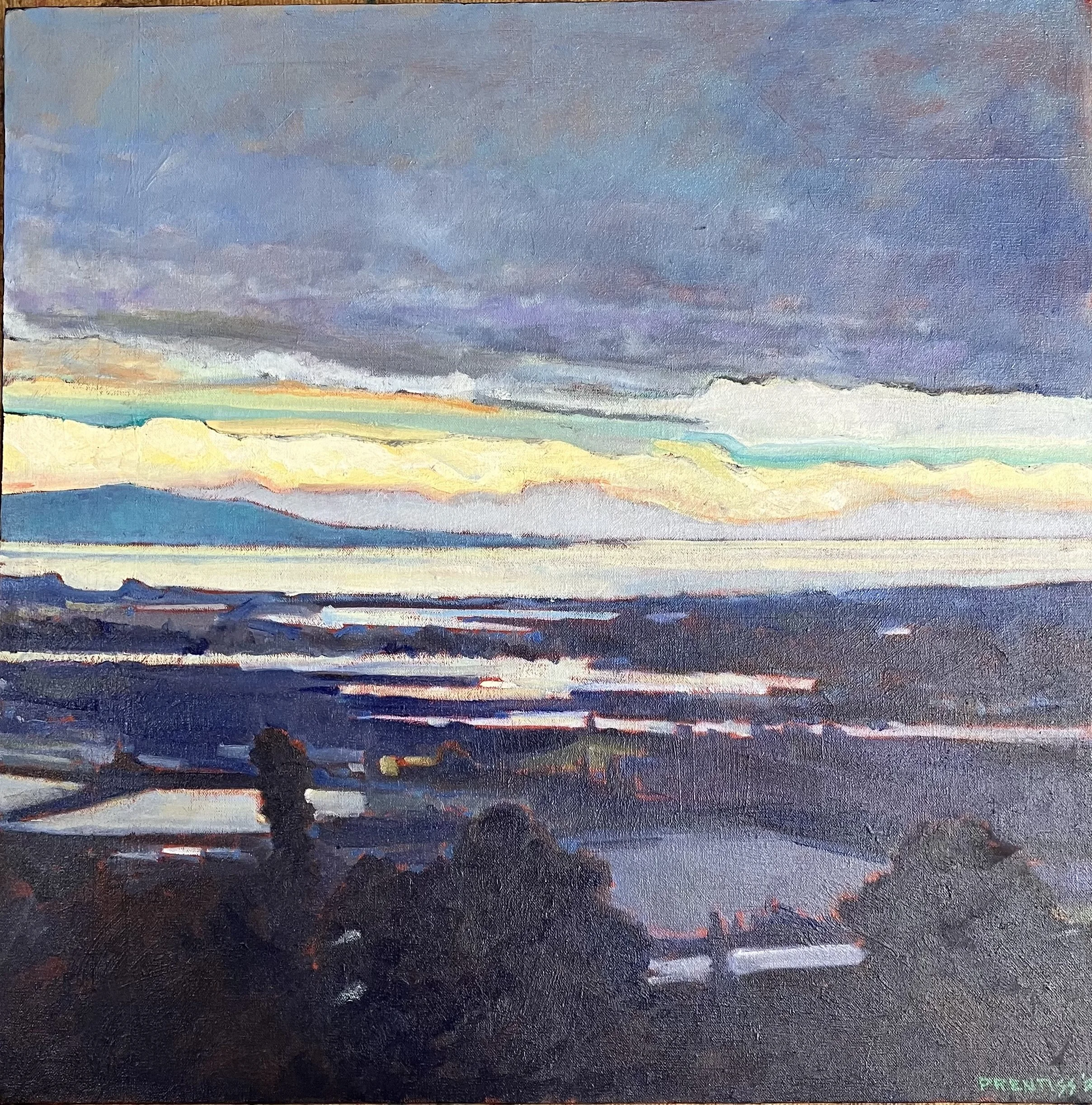 Monterey Bay View from Hecker Pass / oil on canvas / 25 x 25 /#660.2025 /(Sold)