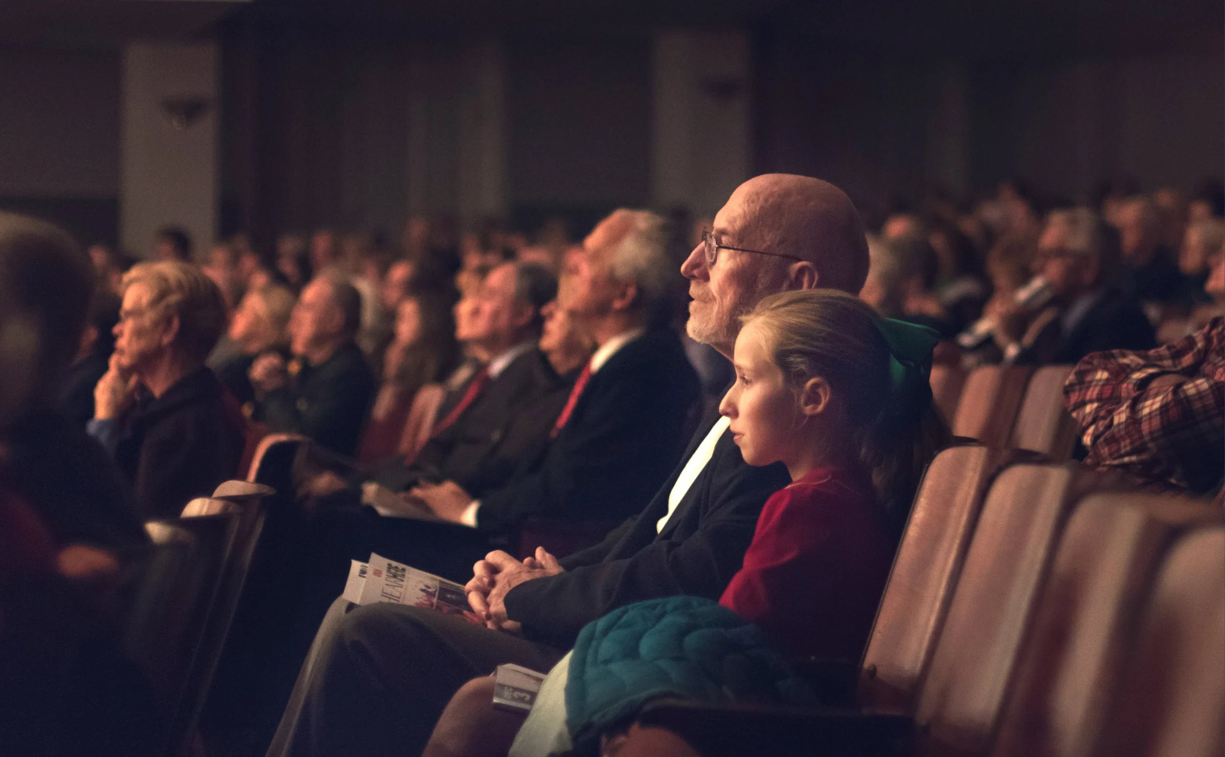 Vince and his granddaughter Brice at the Philharmonic Holiday concert