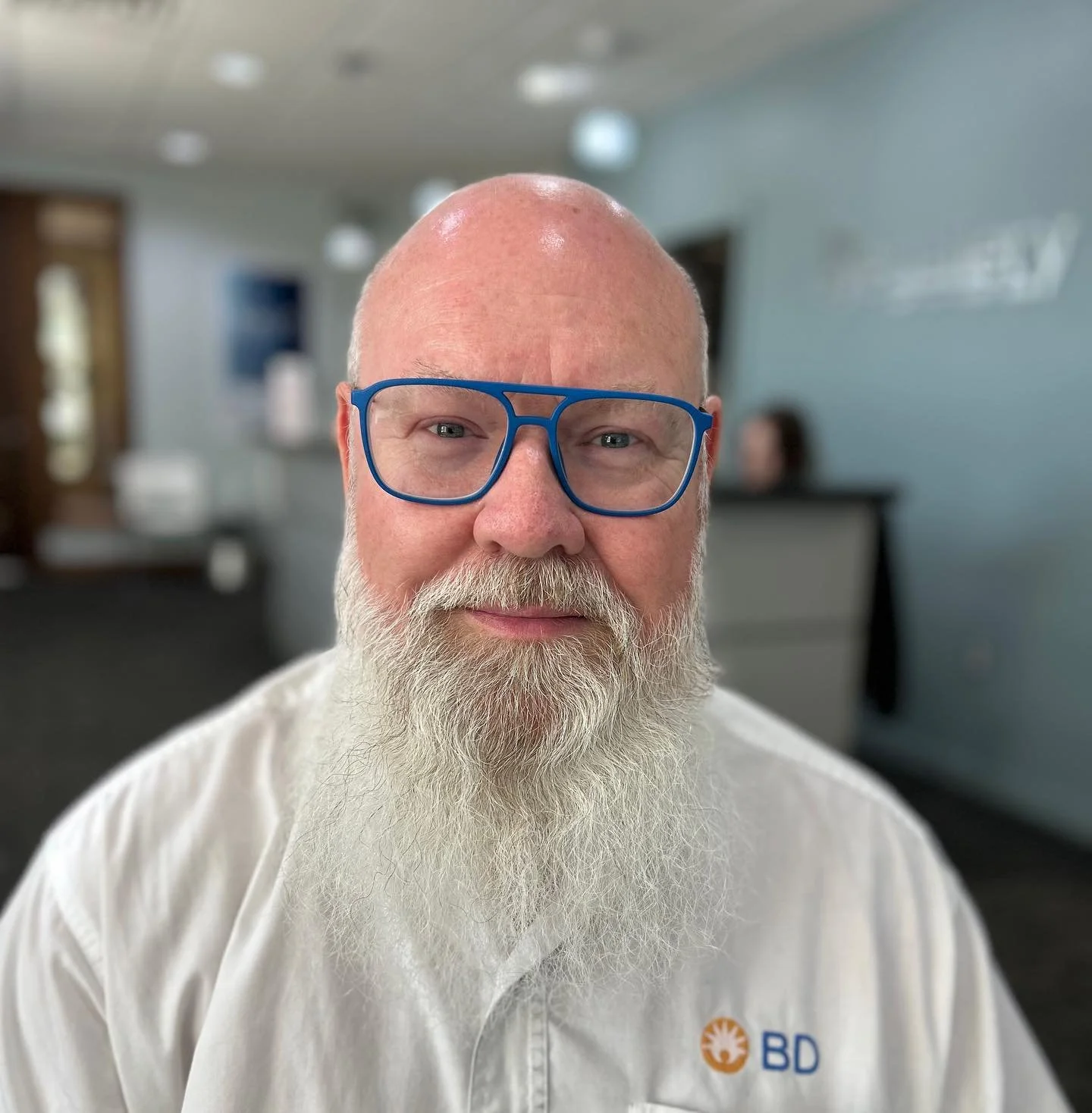 Our patient is rockin&rsquo; his new blue frames! 👏 fun fact: this frame is 3D printed from @modoeyewear .. neat right?!