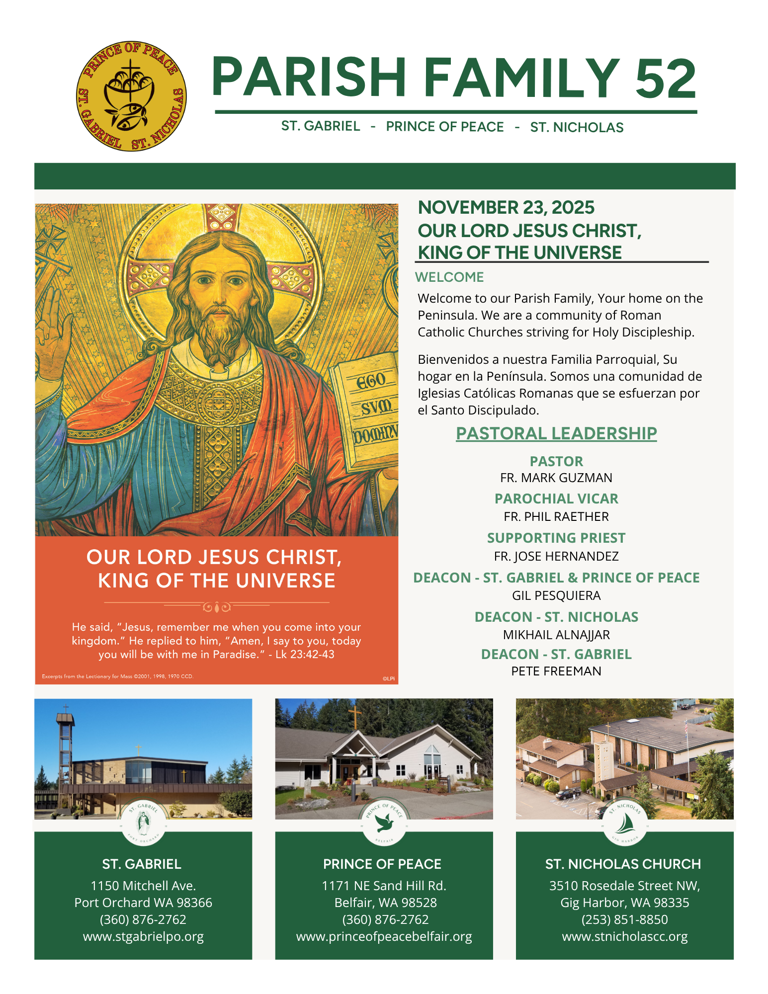 November 23, 2025 Christ The King