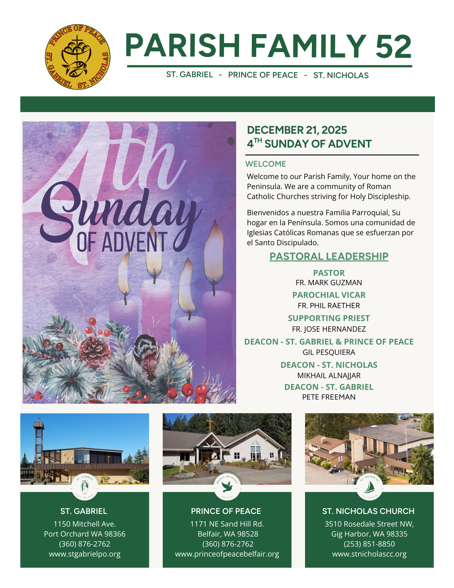 December 21, 2025 4th Sunday Of Advent