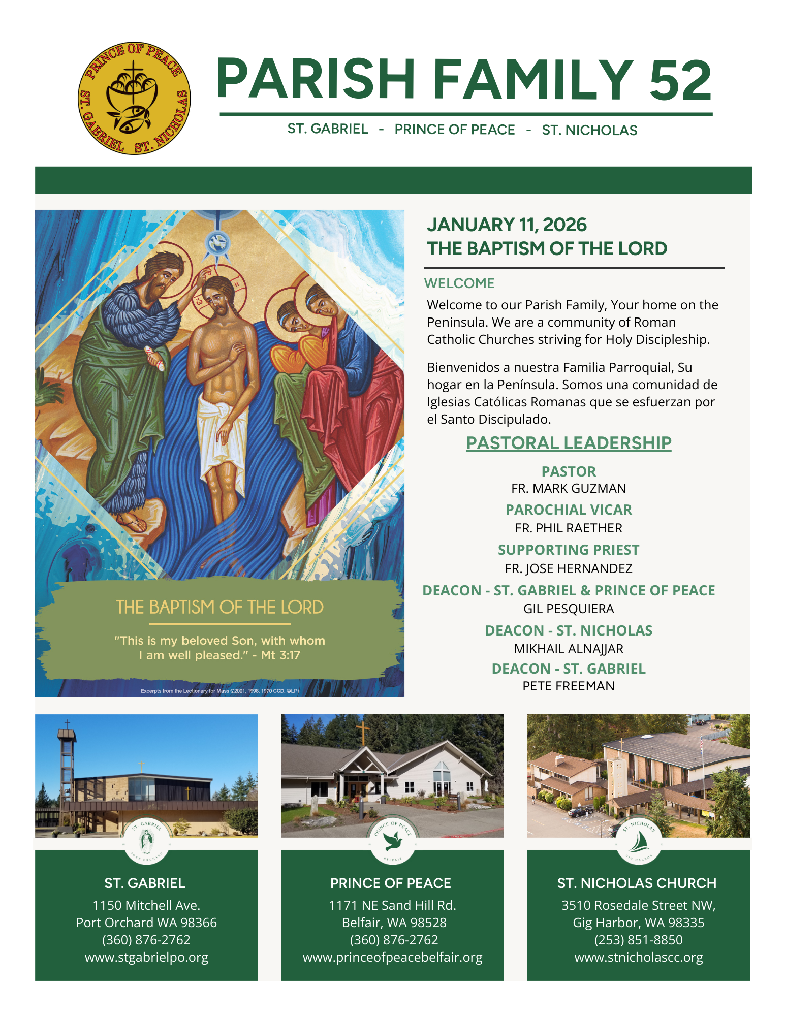 January 11, 2026 The Baptism Of The Lord