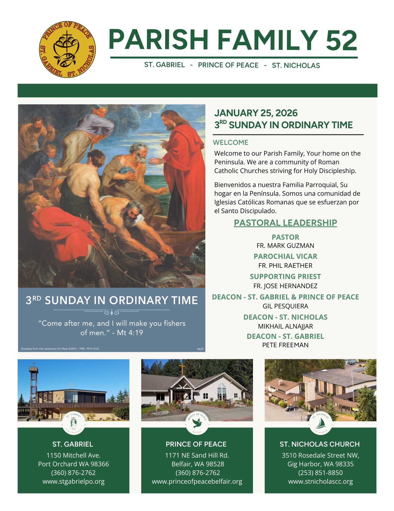 January 25, 2026 3rd Sunday In Ordinary Time