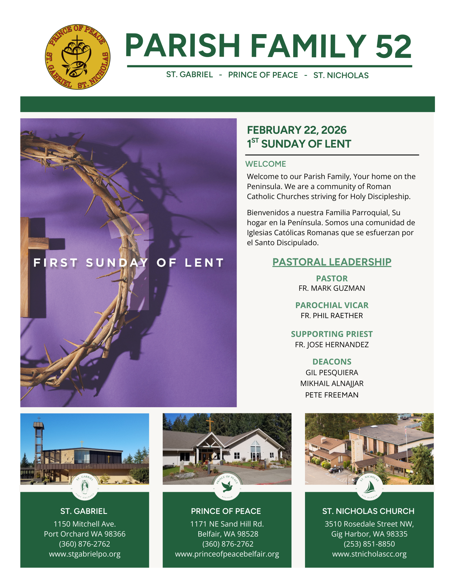 February 22, 2026 1st Sunday Of Lent