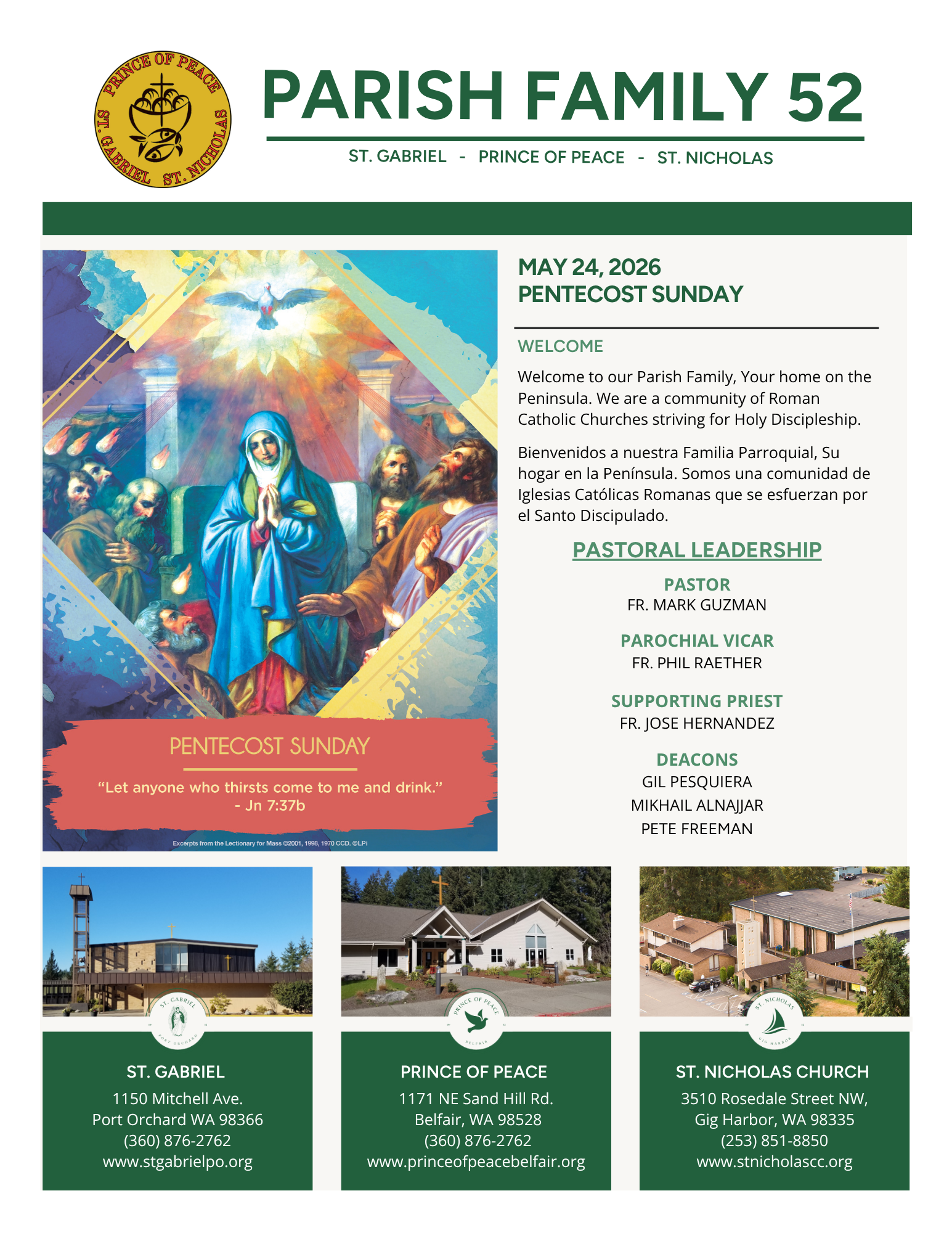 May 24, 2026 Pentecost Sunday