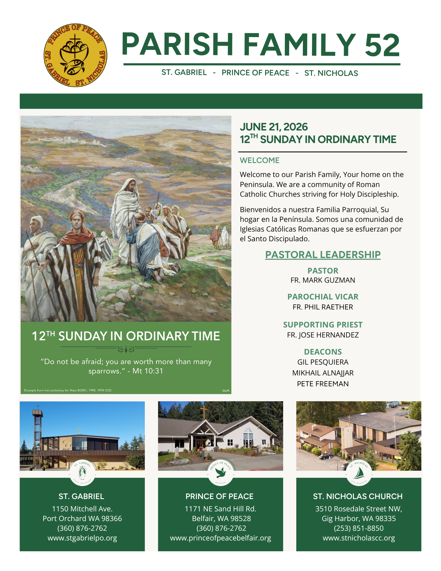 June 21, 2026 12th Sunday In Ordinary Time