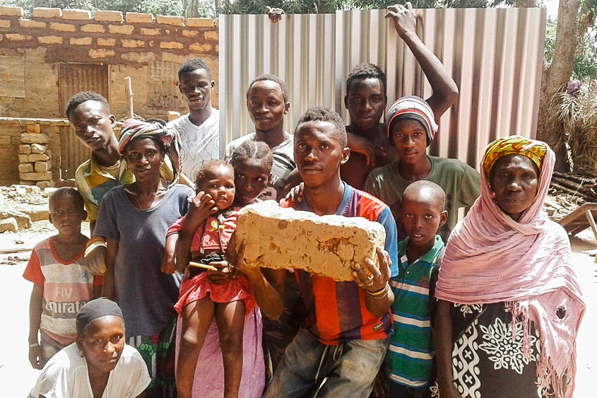  Family with construction materials 