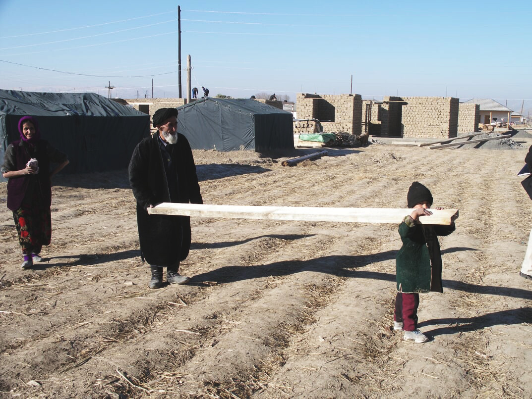  Even the children were excited to help build the shelters! 