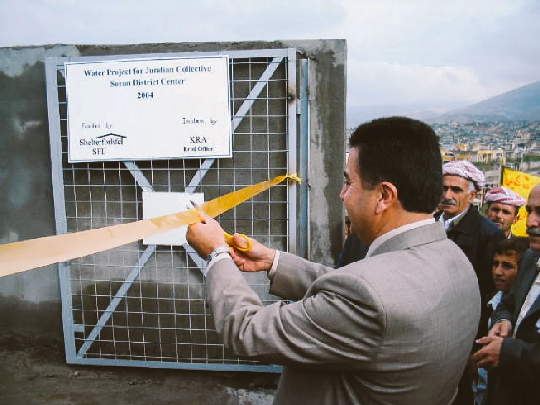 Cutting ceremony for the new water tank