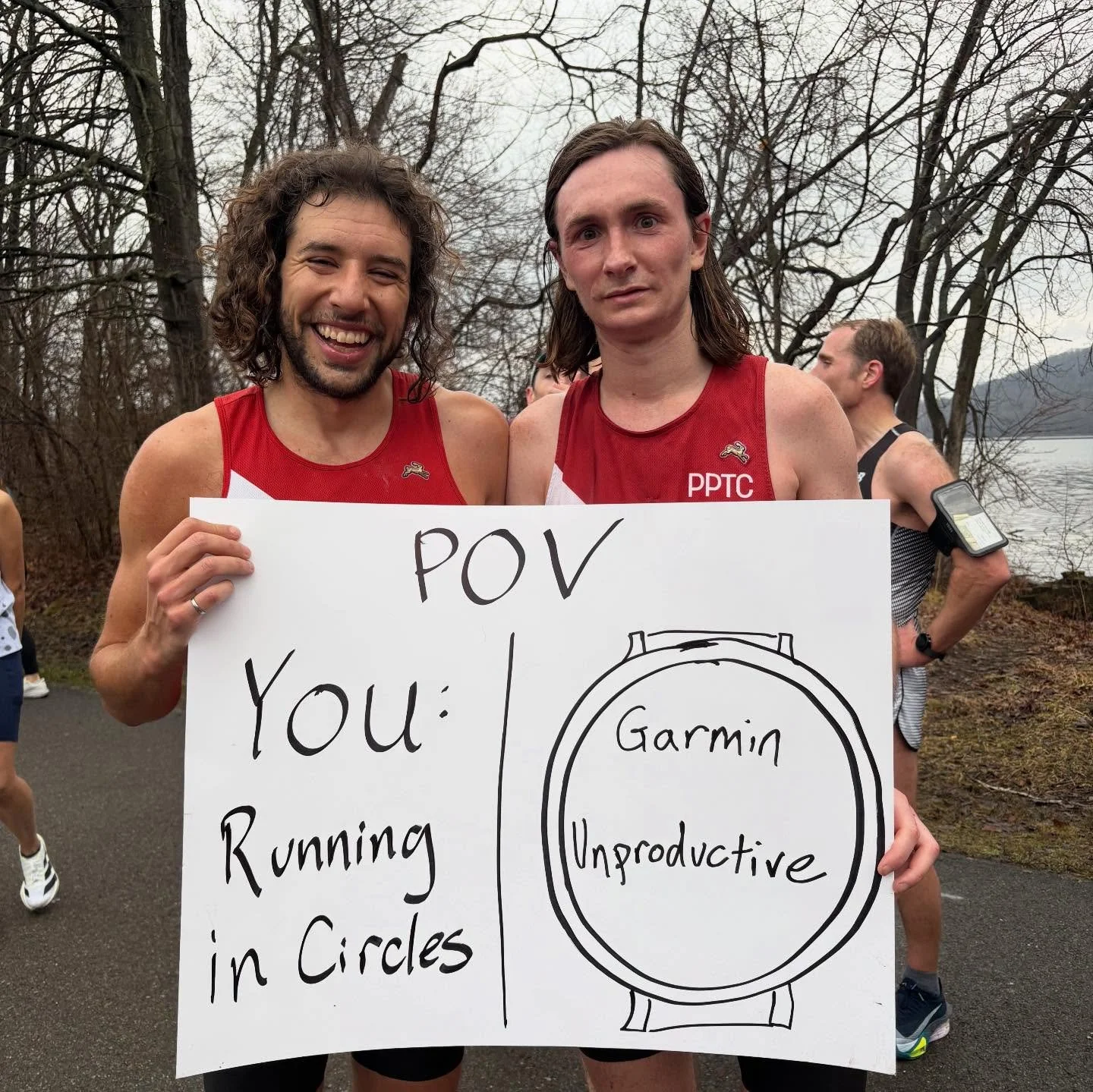 On a chilly foggy Saturday morning, a handful of PPTC&rsquo;ers ran laps in Rockland State Park in search of PRs and glory at Project 13.1.

Seabiscuit Horseman 1:11:20
Richard Whiddington  1:13:06
Eric Goldwein 1:16:31
John McElroy 1:19:46
Samuel Tr