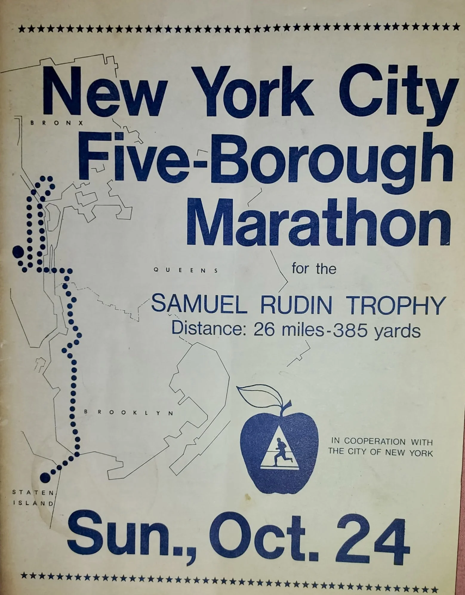 Runner's guide from the 1976 NYC Marathon