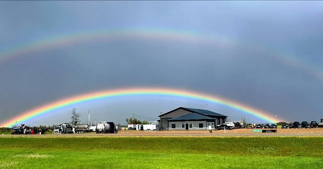 No gold at the end of these rainbows, just our shop and trucks🌈