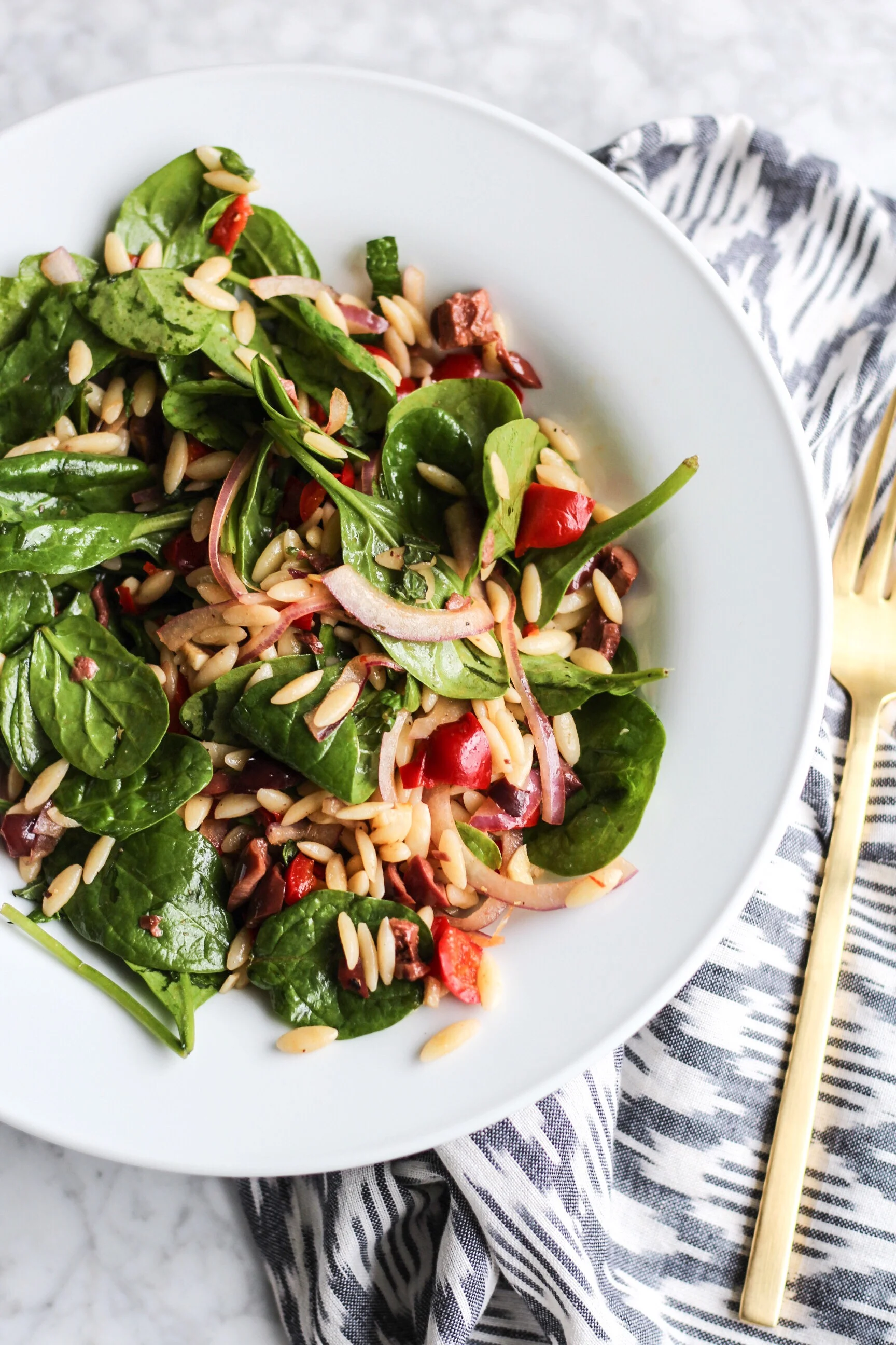 Spinach and Orzo Salad 