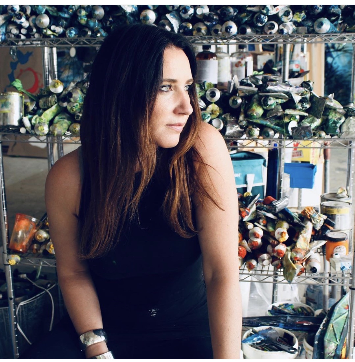 Originally from Newport Rhode Island, visual artist Mia Tarducci moved to Pittsburgh in her early 20s where she continues to live and work. She is known for working on a massive scale (In 2018 the industrial building that houses her studio allowed her to cut a hole in the exterior wall to move a painting to its destination) utilizing a color-driven abstract expressionist style, minimalist abstractions, and concept-driven works. She has exhibited throughout the US and most recently was highlighted in an open air exhibition along the Thames in London. She is in private and corporate collections throughout the world with notable clients including an NFL owner, PNC bank, Children’s MuseumLab and Superior Motors (named by Time Magazine as one of the top 100 most interesting places in the world) to name a few. Currently she is working toward a solo exhibition in Palm Beach and Pittsburgh and has a massive project in the works for a major retailer in NYC. She can also be seen in Blick Artist Materials campaign for their Utrecht oil colors.