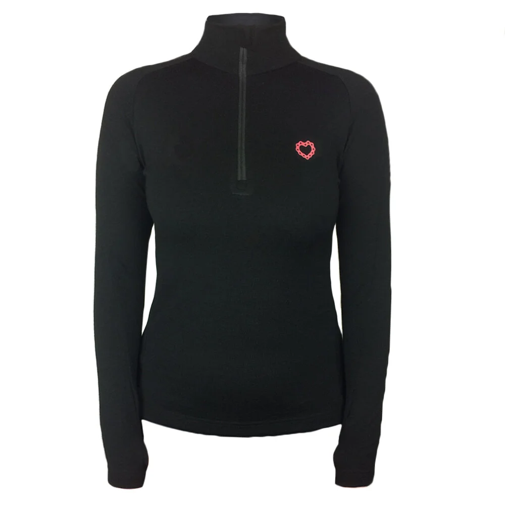 Wheelie Ladies Half-zip Rugby knit Funnel Neck  Front