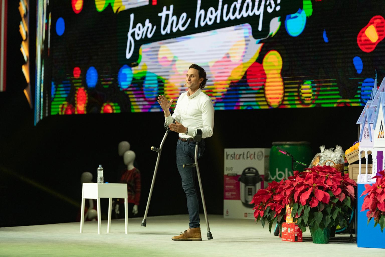 Speaking to 6,000 people at Walmart