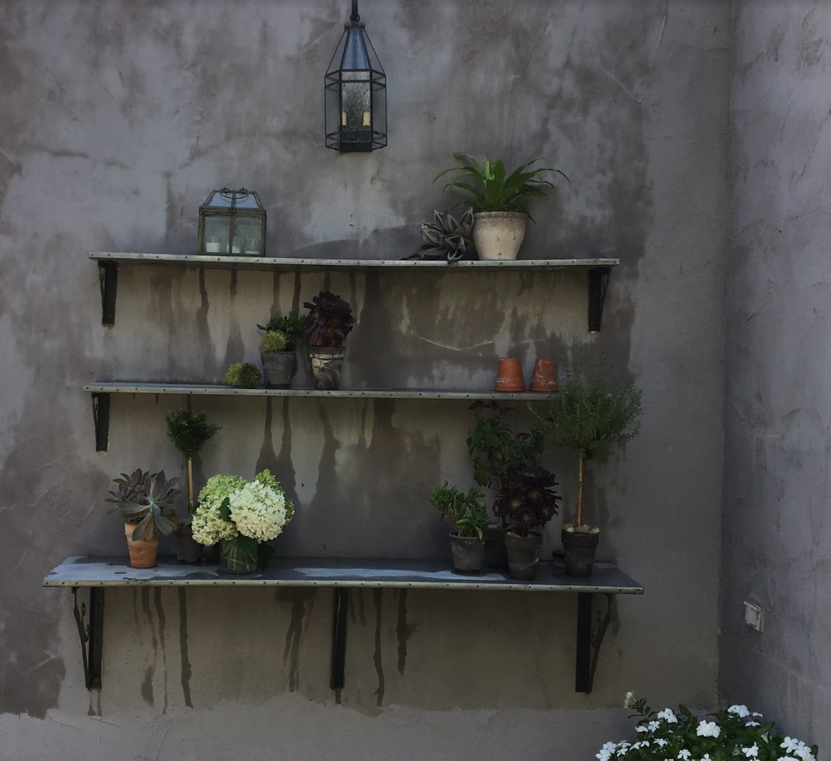Curated: Treasures come alive on these outdoor shelves.