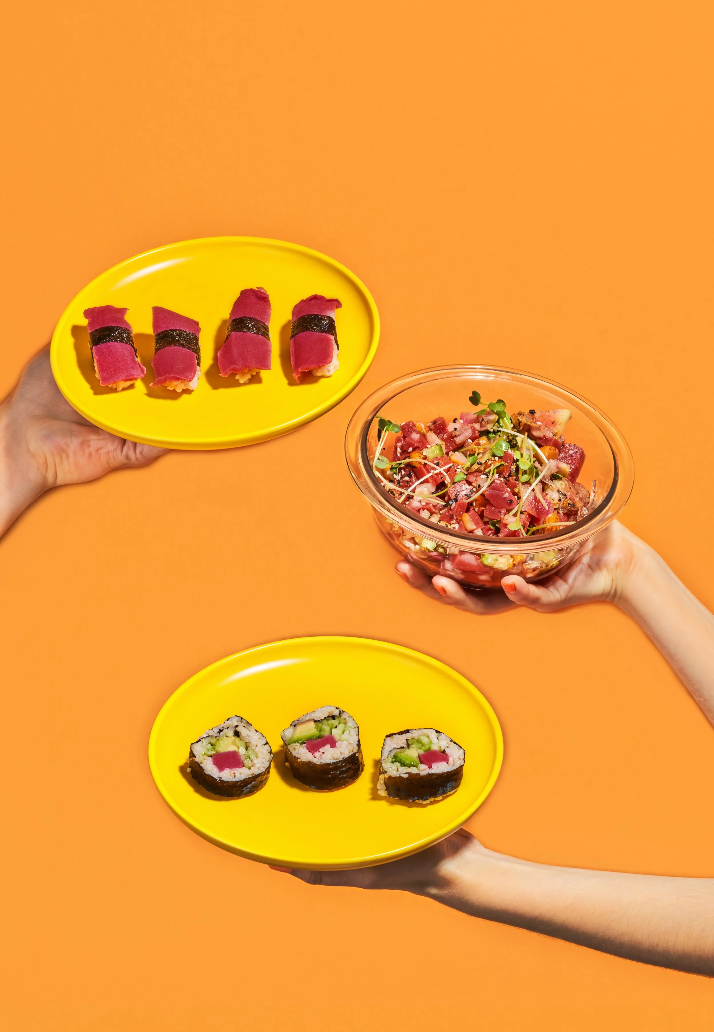 Current Foods plant-based salmon sushi, sashimi, and poke