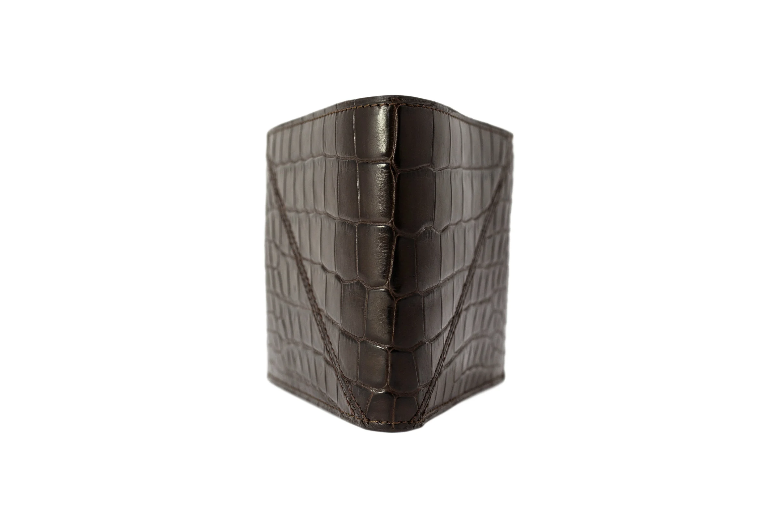Luxury Brown Crocodile Bi-fold Men's Wallet