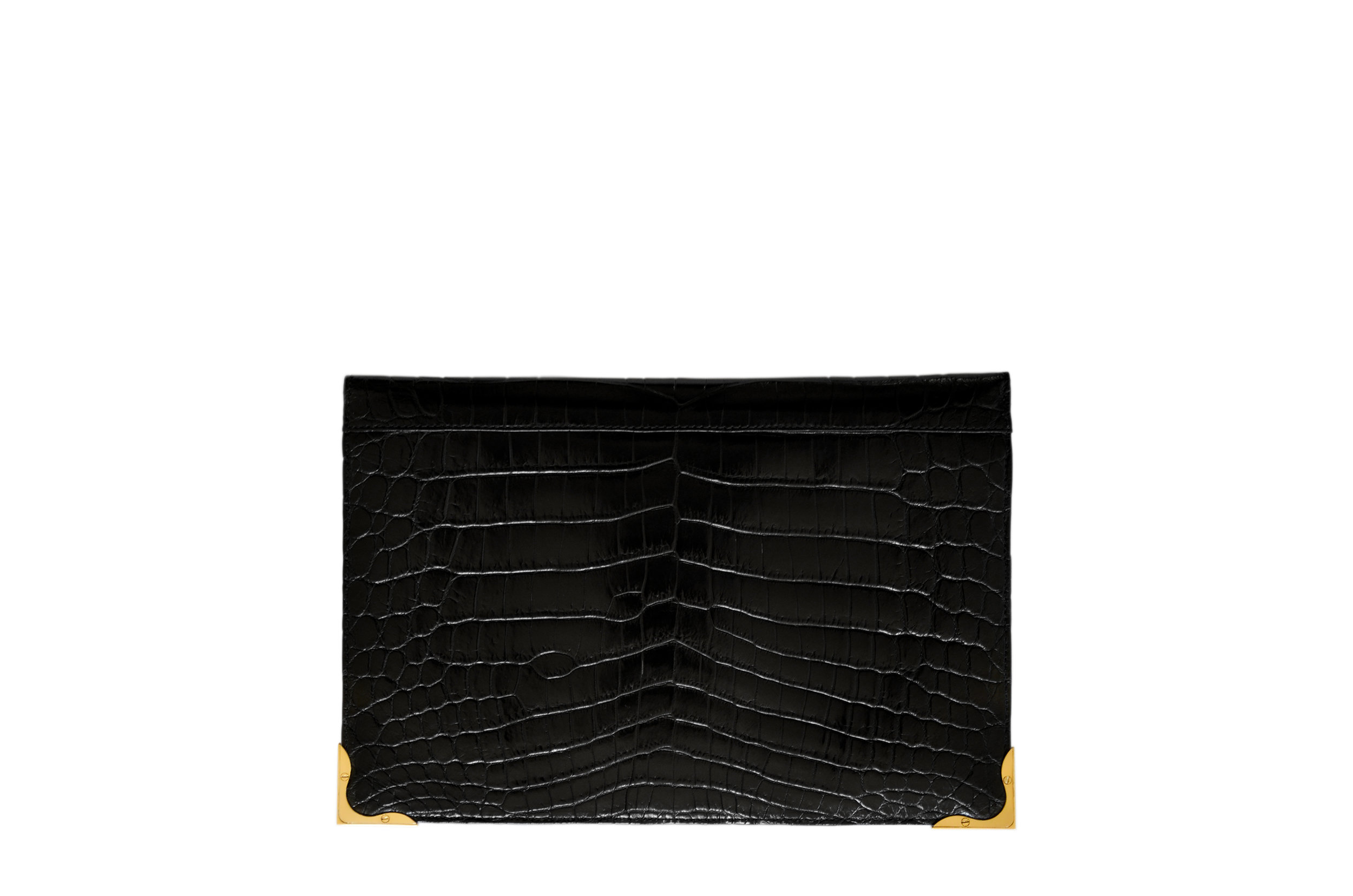 Black Crocodile Clutch