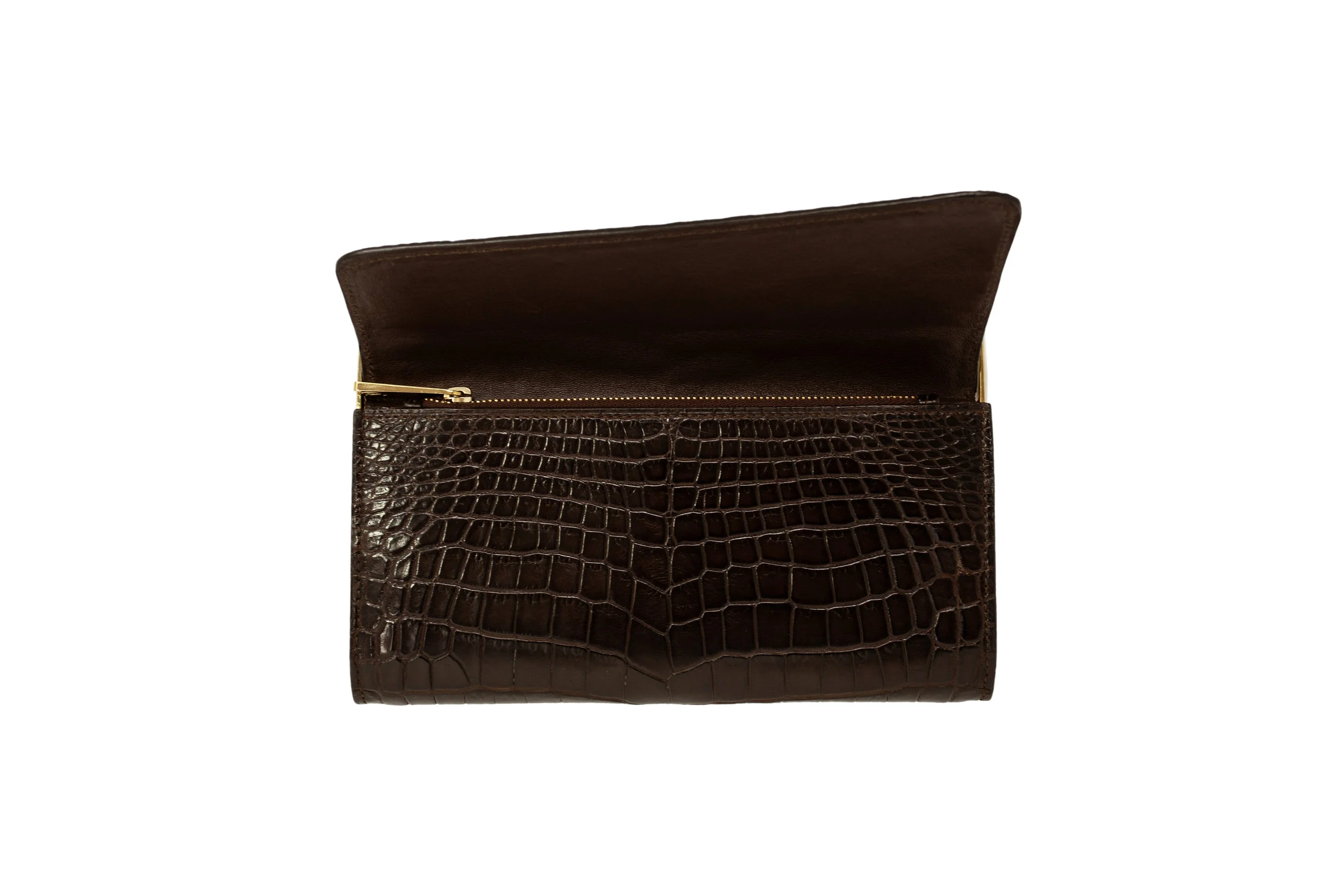 Luxury Brown Crocodile Women's Wallet