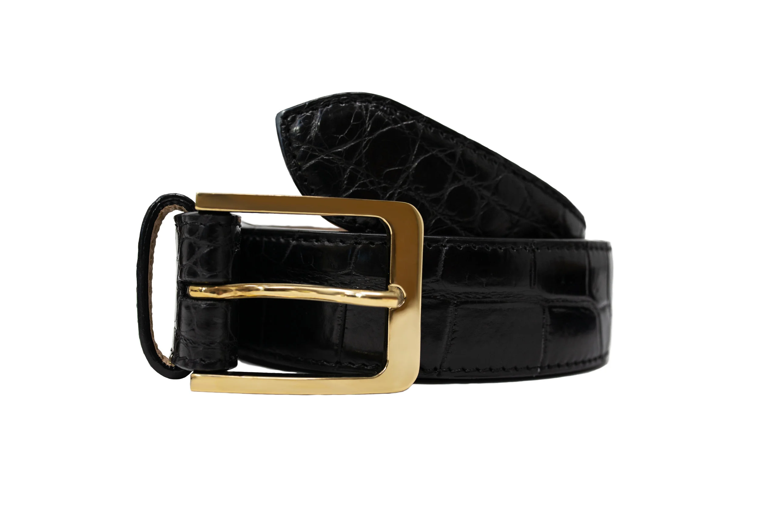 Luxury Black Crocodile Casual Belt