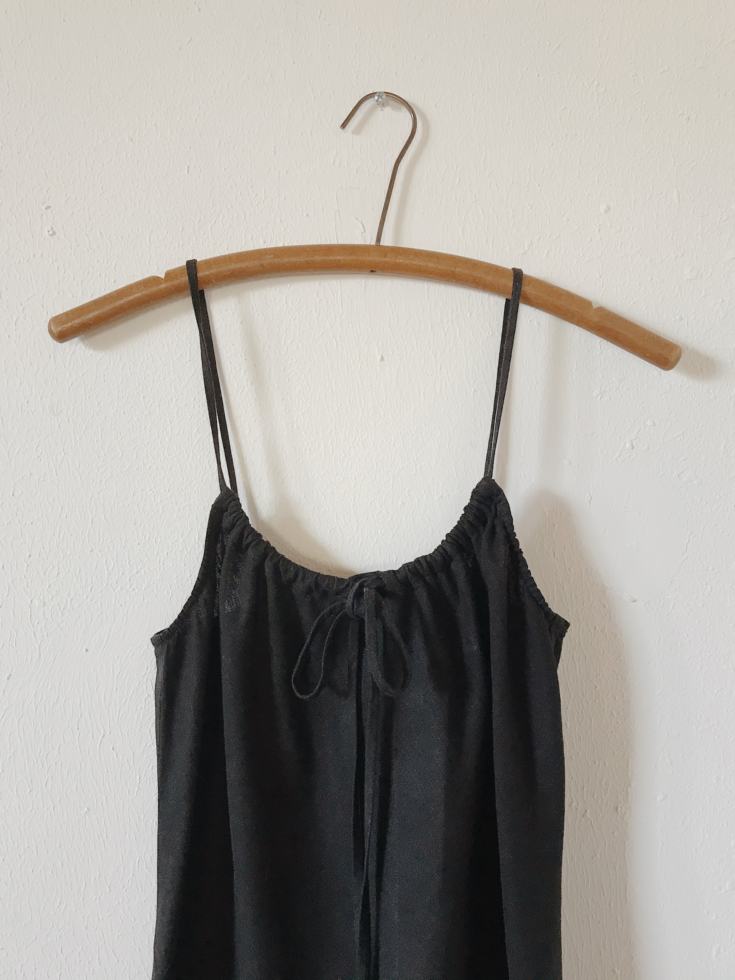 VINTAGE BLACK LINEN "TYSA" DRESS 