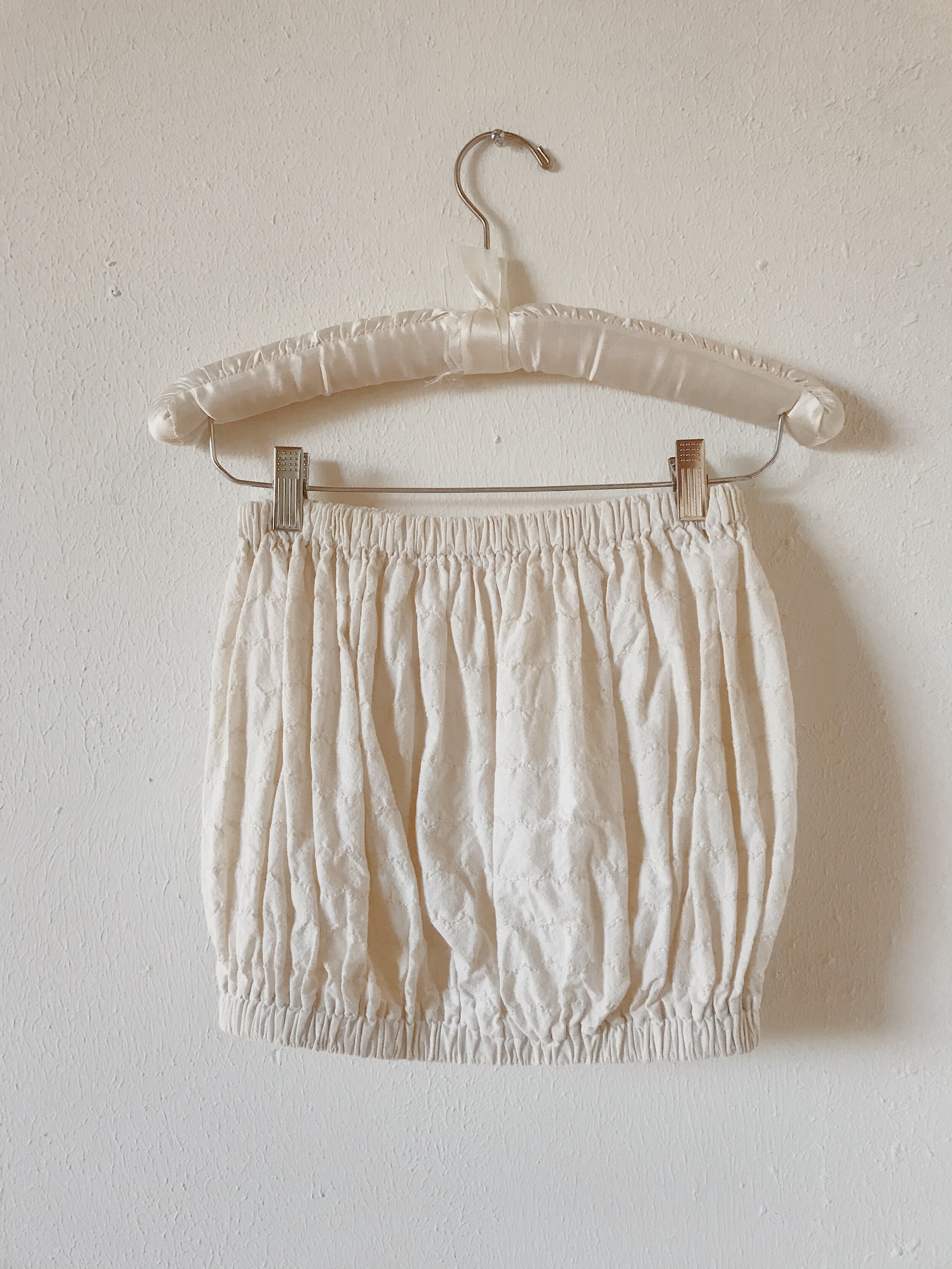 HANDMADE 100% COTTON TUBE TOP - OFF WHITE EMBROIDERY
