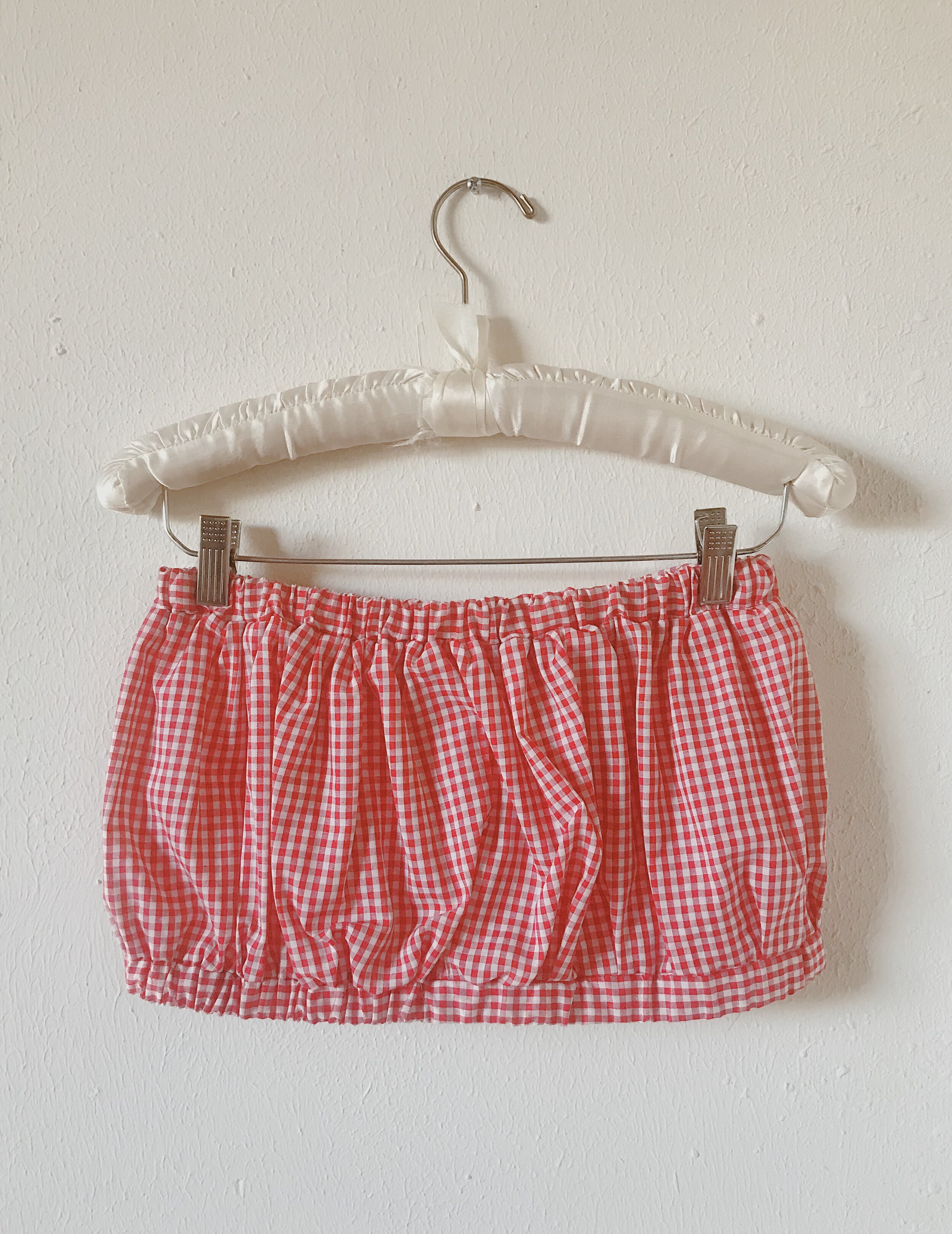 HANDMADE 100% COTTON TUBE TOP - GINGHAM 