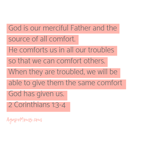 God is our merciful Father and the source of all comfort He comforts us in all our troubles so that we can comfort others When they are troubled we will be able to give them the same comfort God has given us.png
