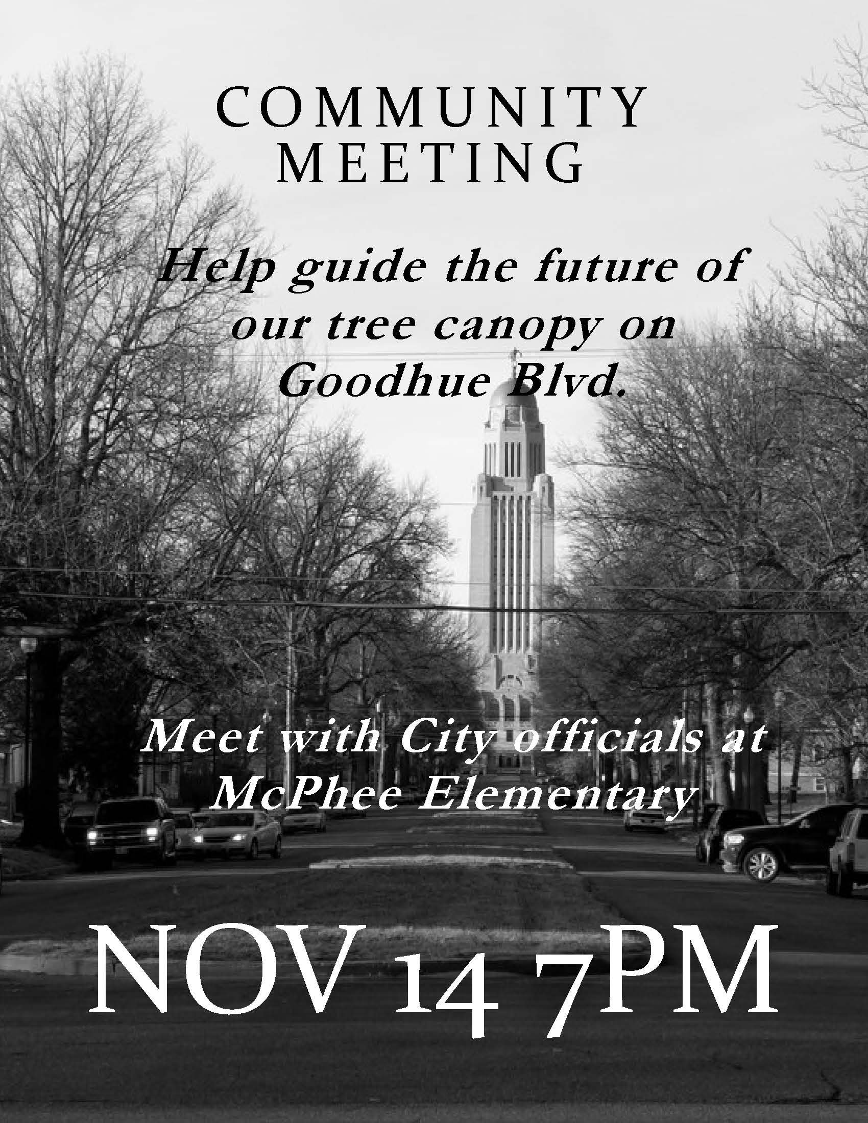 Community Meeting: Goodhue Blvd. Tree Removal